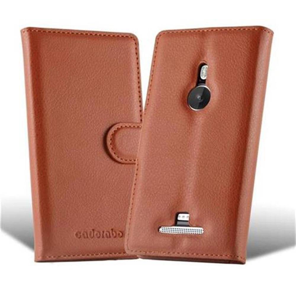 Cadorabo Hülle für Nokia Lumia 925 Schutz Hülle in Braun Handyhülle Etui Case Cover Magnetverschluss