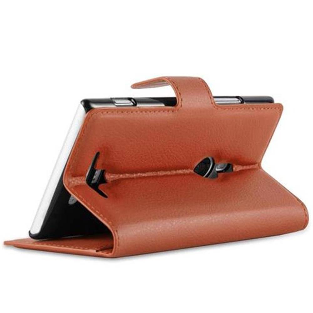 Cadorabo Hülle für Nokia Lumia 925 Schutz Hülle in Braun Handyhülle Etui Case Cover Magnetverschluss