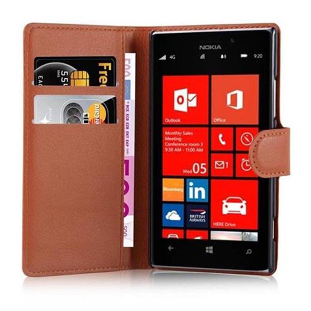 Cadorabo Hülle für Nokia Lumia 925 Schutz Hülle in Braun Handyhülle Etui Case Cover Magnetverschluss
