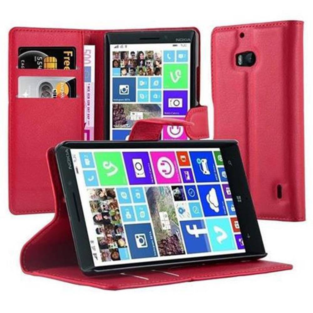Cadorabo Hülle für Nokia Lumia 929 / 930 Schutz Hülle in Rot Handyhülle Etui Case Cover Magnetverschluss