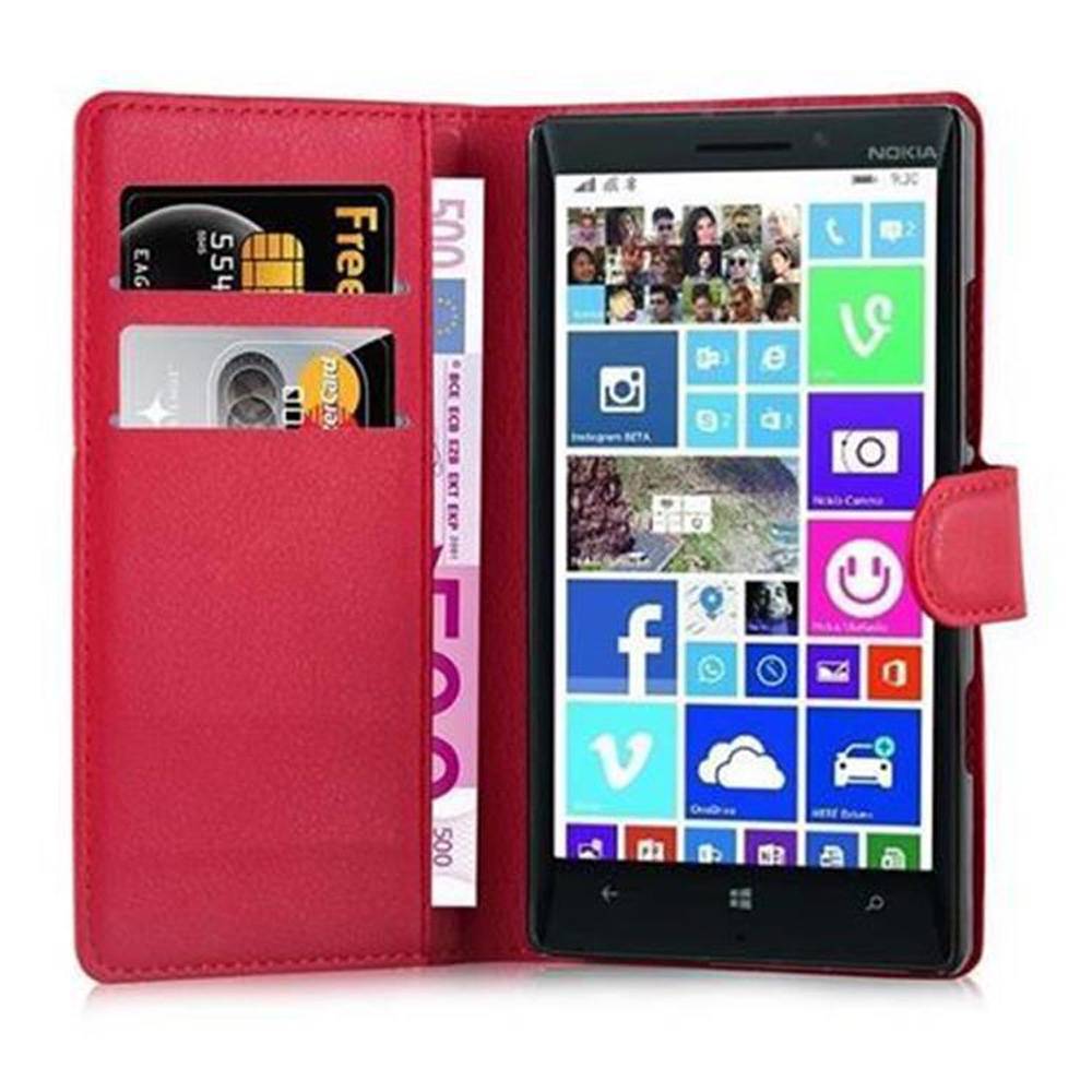 Cadorabo Hülle für Nokia Lumia 929 / 930 Schutz Hülle in Rot Handyhülle Etui Case Cover Magnetverschluss