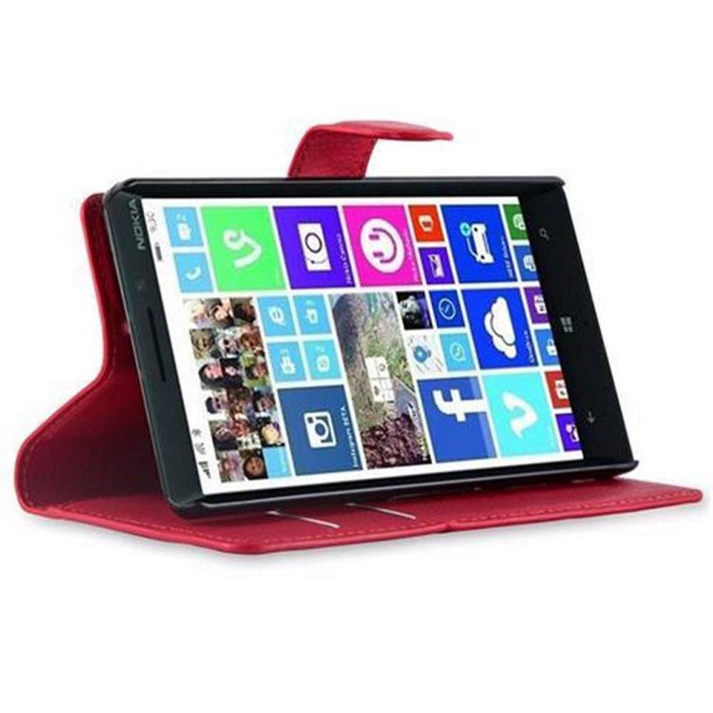 Cadorabo Hülle für Nokia Lumia 929 / 930 Schutz Hülle in Rot Handyhülle Etui Case Cover Magnetverschluss