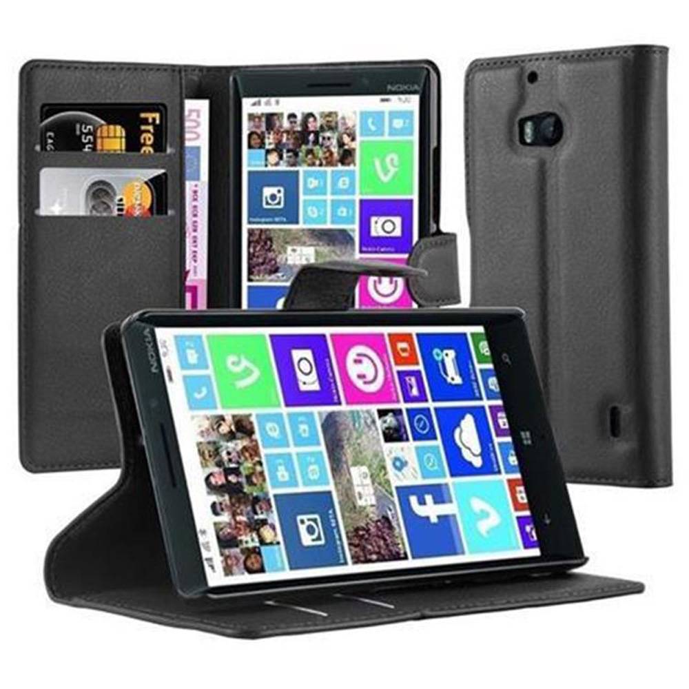 Cadorabo Hülle für Nokia Lumia 929 / 930 Schutz Hülle in Schwarz Handyhülle Etui Case Cover Magnetverschluss