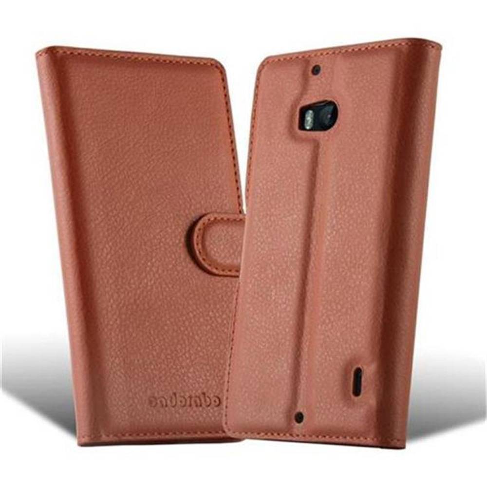 Cadorabo Hülle für Nokia Lumia 929 / 930 Schutz Hülle in Braun Handyhülle Etui Case Cover Magnetverschluss