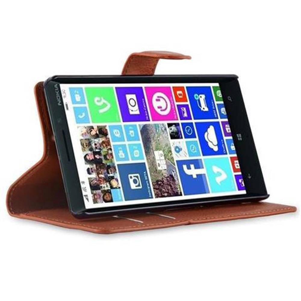 Cadorabo Hülle für Nokia Lumia 929 / 930 Schutz Hülle in Braun Handyhülle Etui Case Cover Magnetverschluss