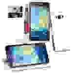 Cadorabo Hülle für Samsung Galaxy A3 2015 Schutz Hülle in Weiß Handyhülle Etui Case Cover Magnetverschluss