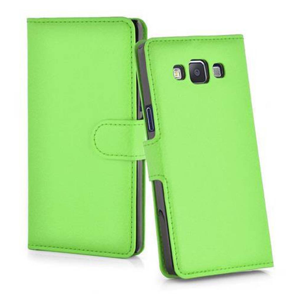 Cadorabo Hülle für Samsung Galaxy A3 2015 Schutz Hülle in Grün Handyhülle Etui Case Cover Magnetverschluss