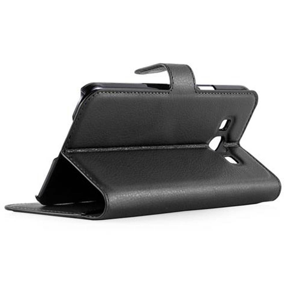 Cadorabo Hülle für Samsung Galaxy A8 2015 Schutz Hülle in Schwarz Handyhülle Etui Case Cover Magnetverschluss