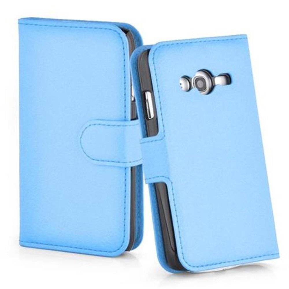 Cadorabo Handy Hülle für Samsung Galaxy ACE 4 LITE Hülle in PASTEL BLAU , Schutzhülle Tasche Hülle case cover mit Kartenfach und Standfunktion