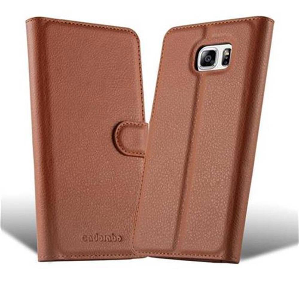Cadorabo Hülle für Samsung Galaxy NOTE 5 Schutz Hülle in Braun Handyhülle Etui Case Cover Magnetverschluss