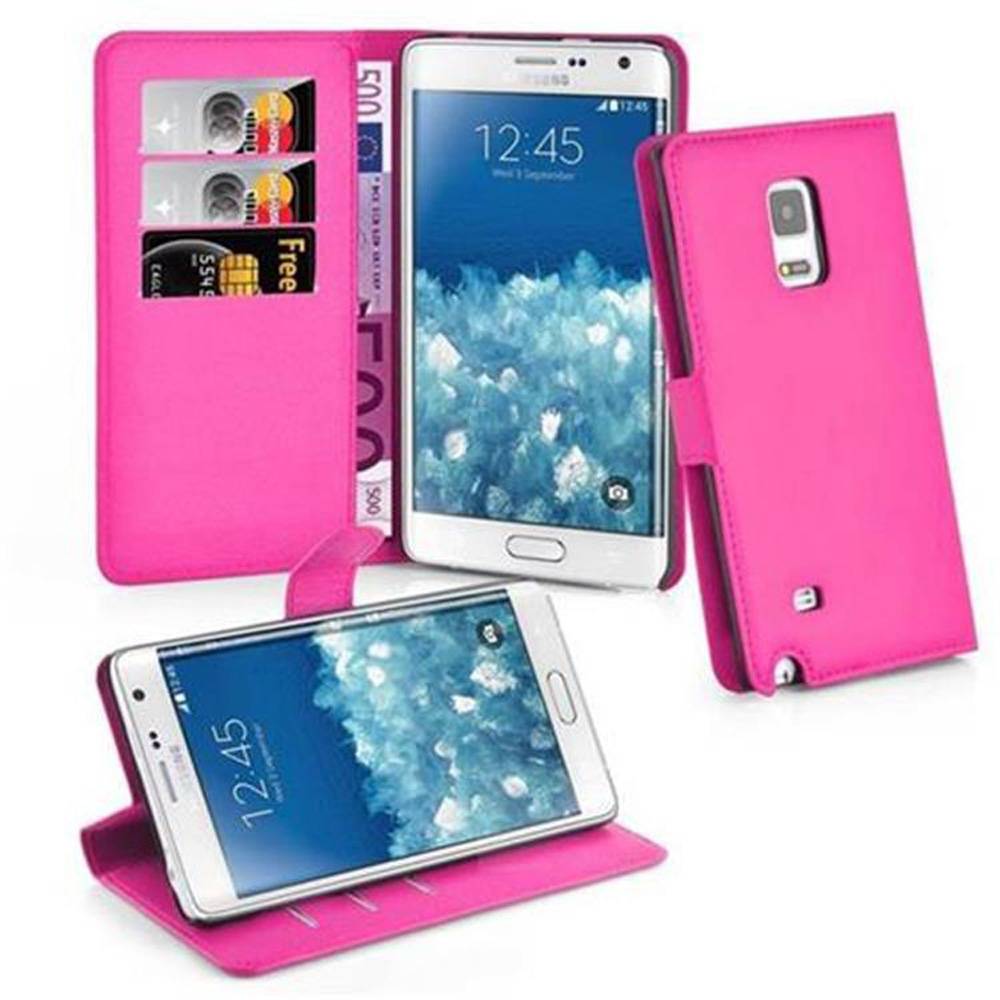 Cadorabo Hülle für Samsung Galaxy NOTE EDGE Schutz Hülle in Pink Handyhülle Etui Case Cover Magnetverschluss
