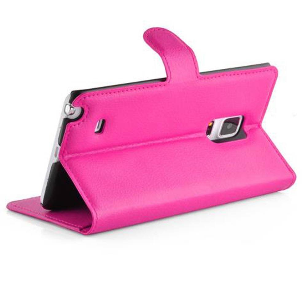 Cadorabo Hülle für Samsung Galaxy NOTE EDGE Schutz Hülle in Pink Handyhülle Etui Case Cover Magnetverschluss