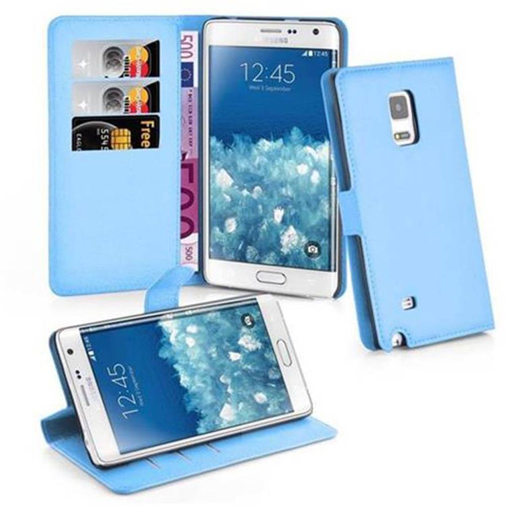 Cadorabo Hülle für Samsung Galaxy NOTE EDGE Schutz Hülle in Blau Handyhülle Etui Case Cover Magnetverschluss