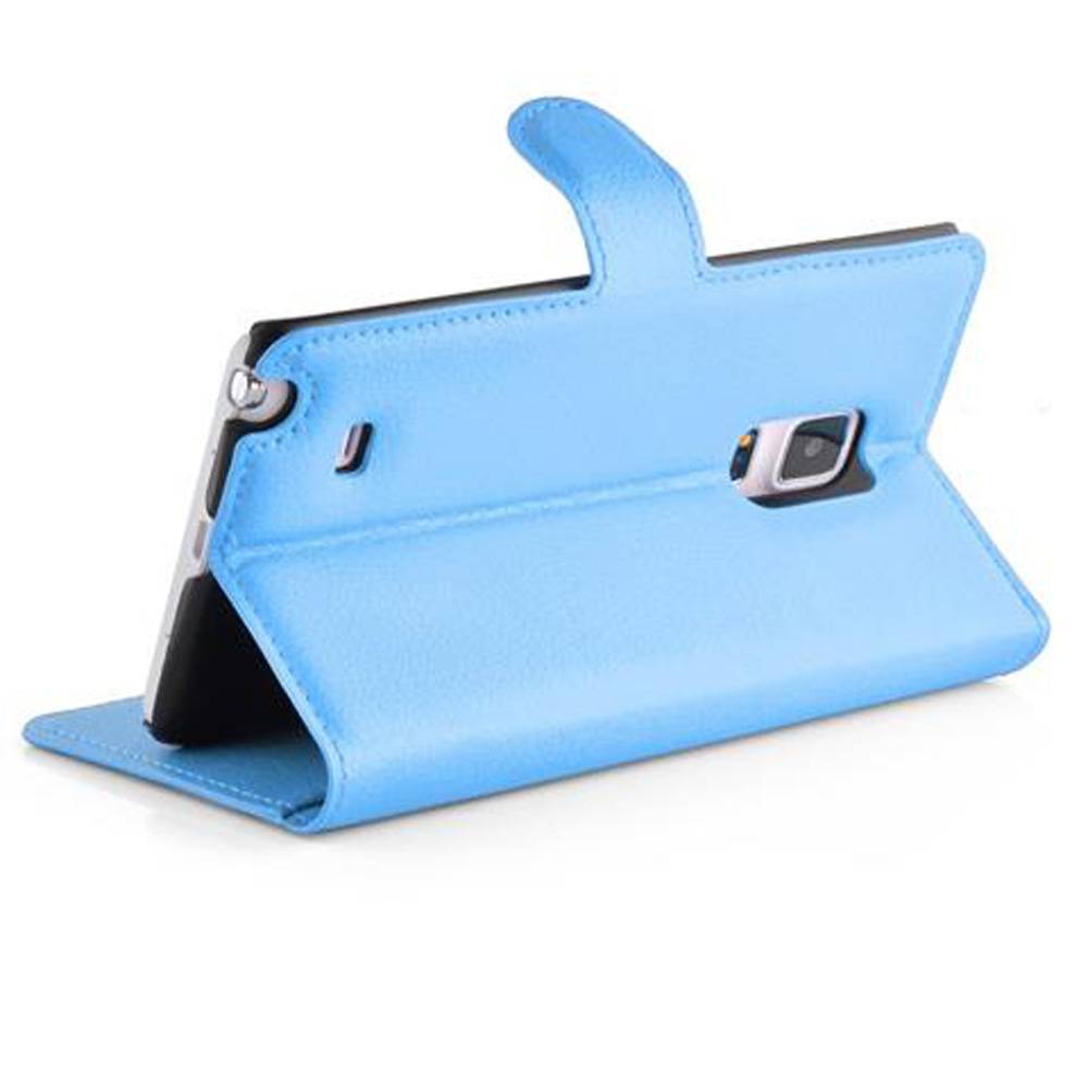 Cadorabo Hülle für Samsung Galaxy NOTE EDGE Schutz Hülle in Blau Handyhülle Etui Case Cover Magnetverschluss