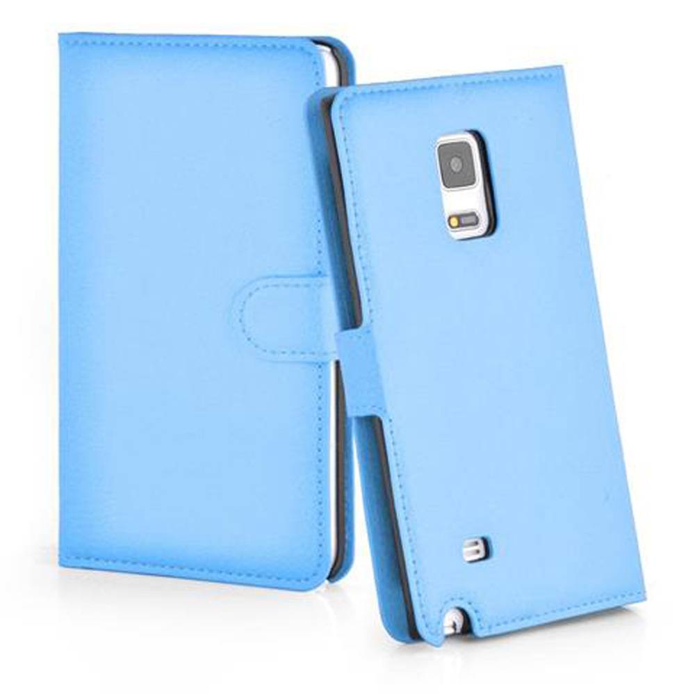 Cadorabo Hülle für Samsung Galaxy NOTE EDGE Schutz Hülle in Blau Handyhülle Etui Case Cover Magnetverschluss
