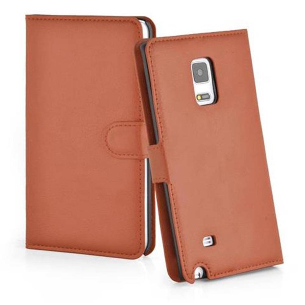 Cadorabo Hülle für Samsung Galaxy NOTE EDGE Schutz Hülle in Braun Handyhülle Etui Case Cover Magnetverschluss