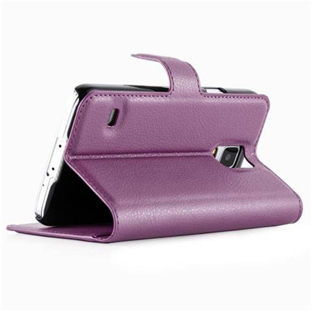 Cadorabo Hülle für Samsung Galaxy S5 / S5 NEO Schutz Hülle in Lila Handyhülle Etui Case Cover Magnetverschluss