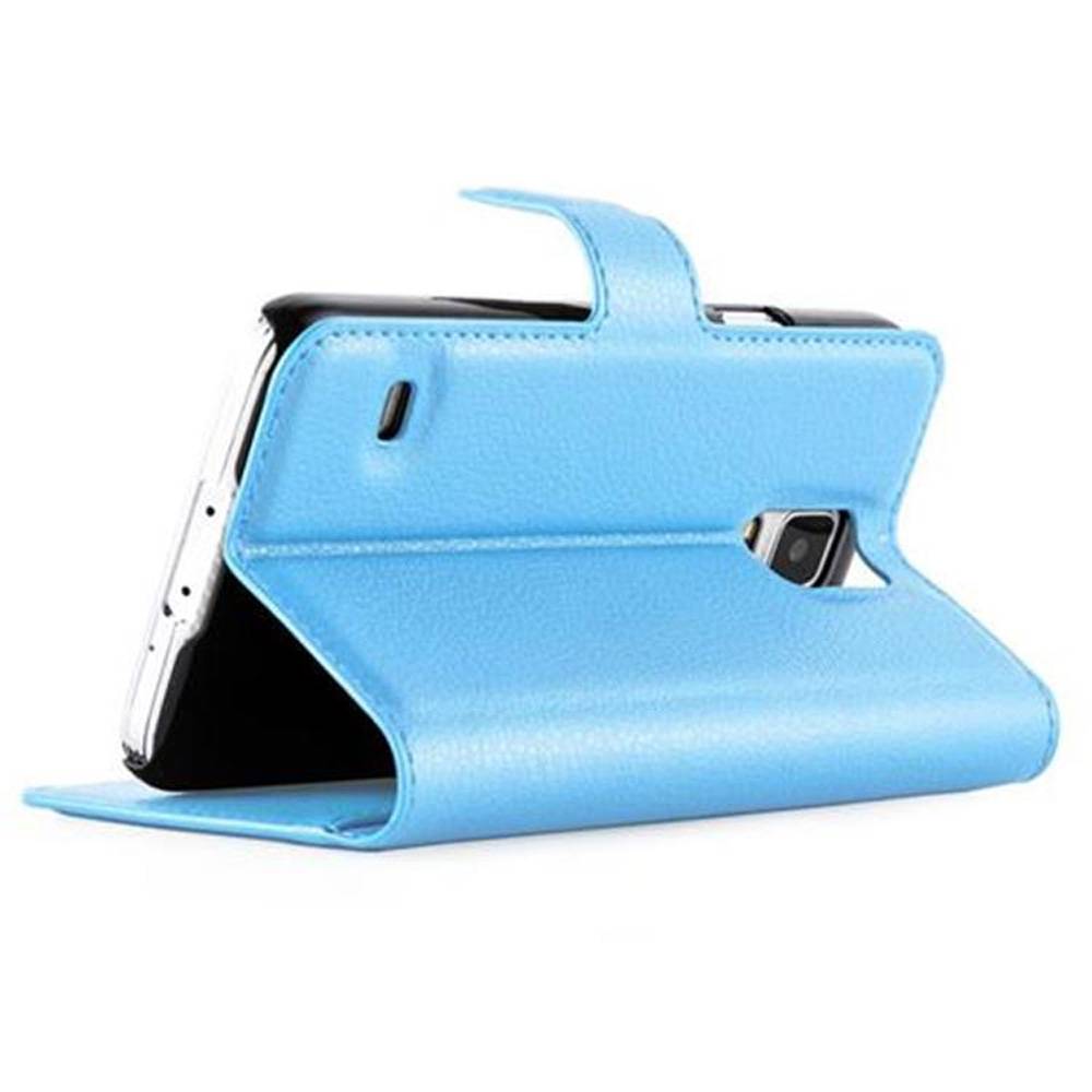 Cadorabo Hülle für Samsung Galaxy S5 / S5 NEO Schutz Hülle in Blau Handyhülle Etui Case Cover Magnetverschluss