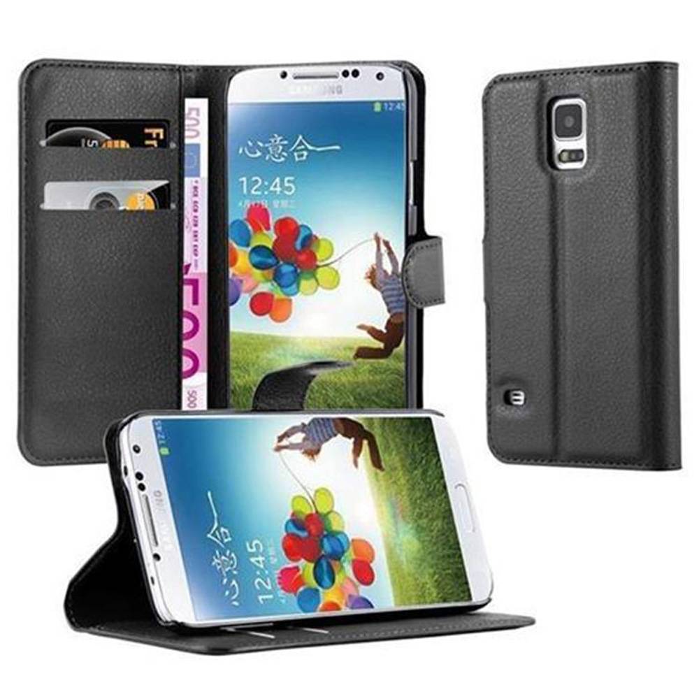 Cadorabo Hülle für Samsung Galaxy S5 / S5 NEO Schutz Hülle in Schwarz Handyhülle Etui Case Cover Magnetverschluss