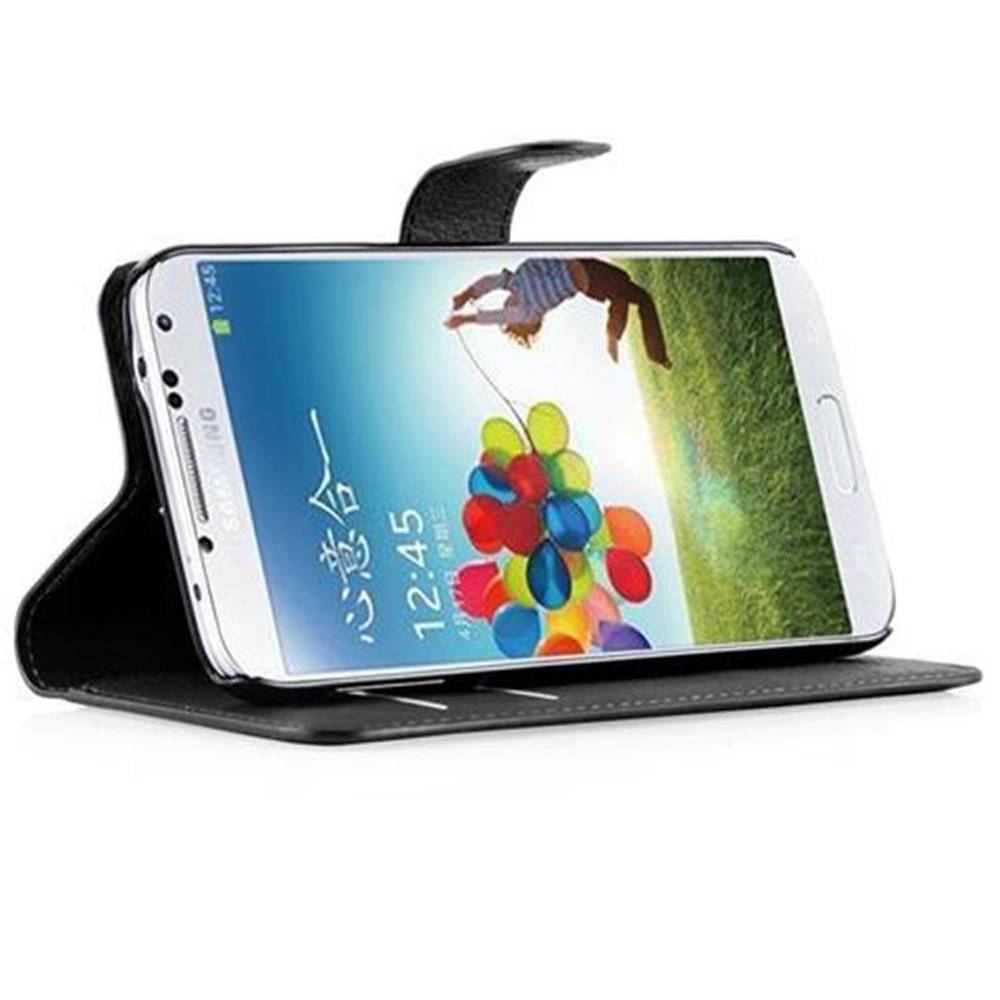 Cadorabo Hülle für Samsung Galaxy S5 / S5 NEO Schutz Hülle in Schwarz Handyhülle Etui Case Cover Magnetverschluss