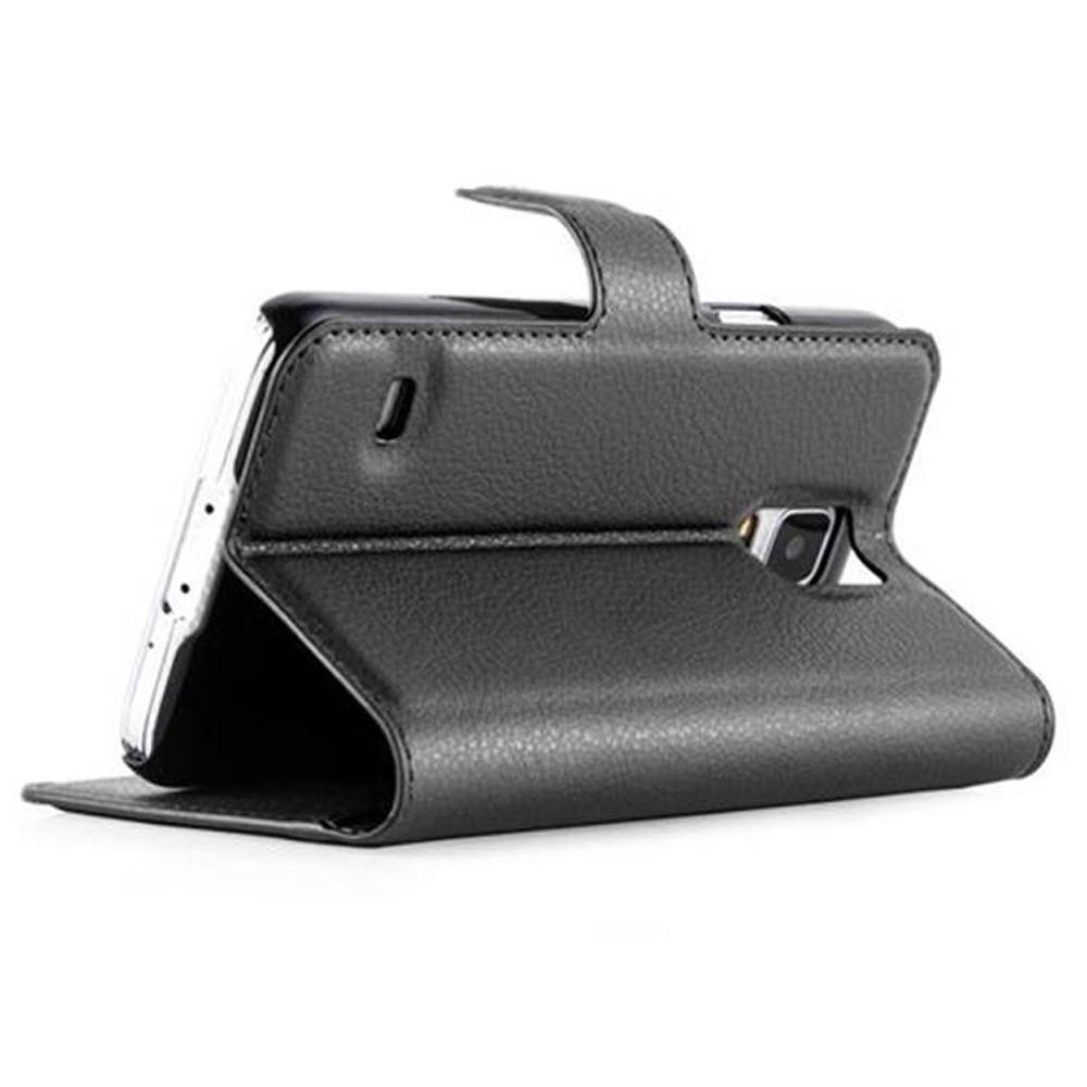 Cadorabo Hülle für Samsung Galaxy S5 / S5 NEO Schutz Hülle in Schwarz Handyhülle Etui Case Cover Magnetverschluss