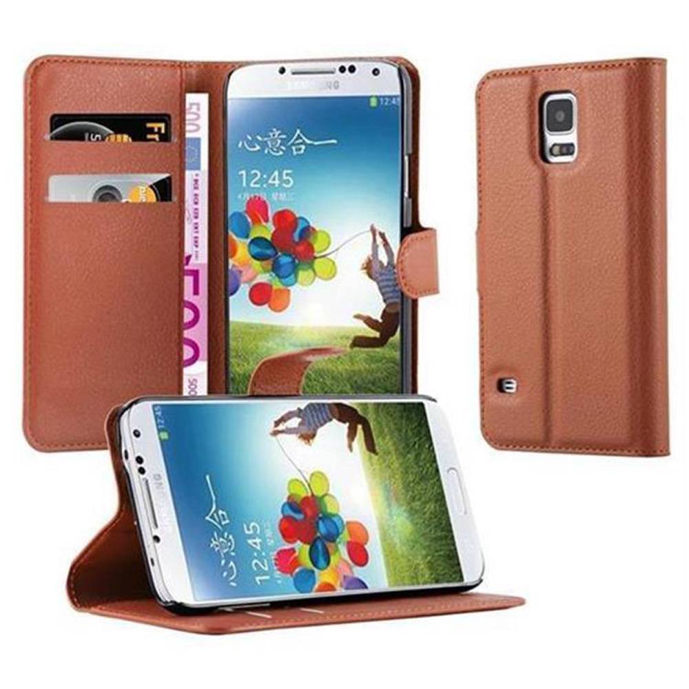 Cadorabo Hülle für Samsung Galaxy S5 / S5 NEO Schutz Hülle in Braun Handyhülle Etui Case Cover Magnetverschluss