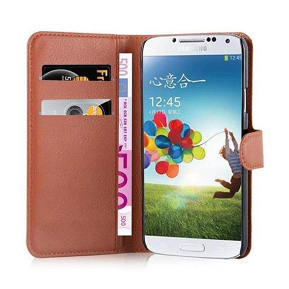 Cadorabo Hülle für Samsung Galaxy S5 / S5 NEO Schutz Hülle in Braun Handyhülle Etui Case Cover Magnetverschluss