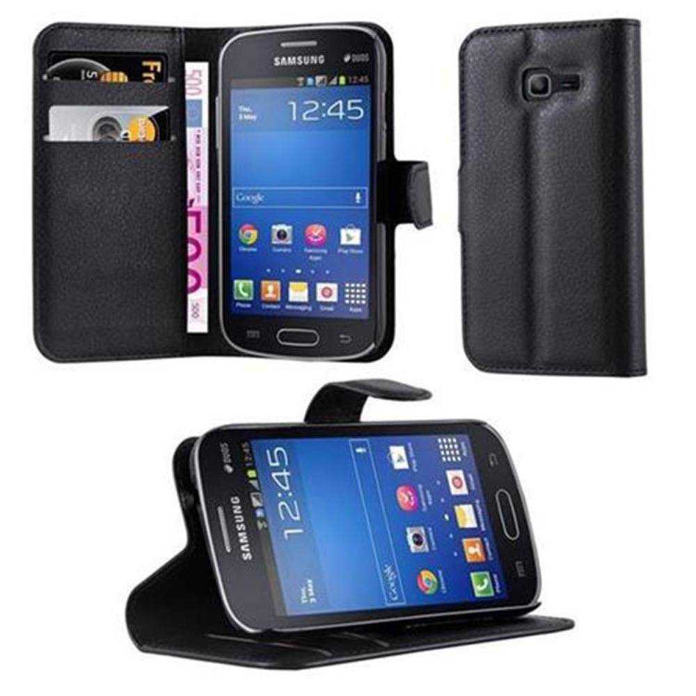 Cadorabo Hülle für Samsung Galaxy STAR PRO Schutz Hülle in Schwarz Handyhülle Etui Case Cover Magnetverschluss