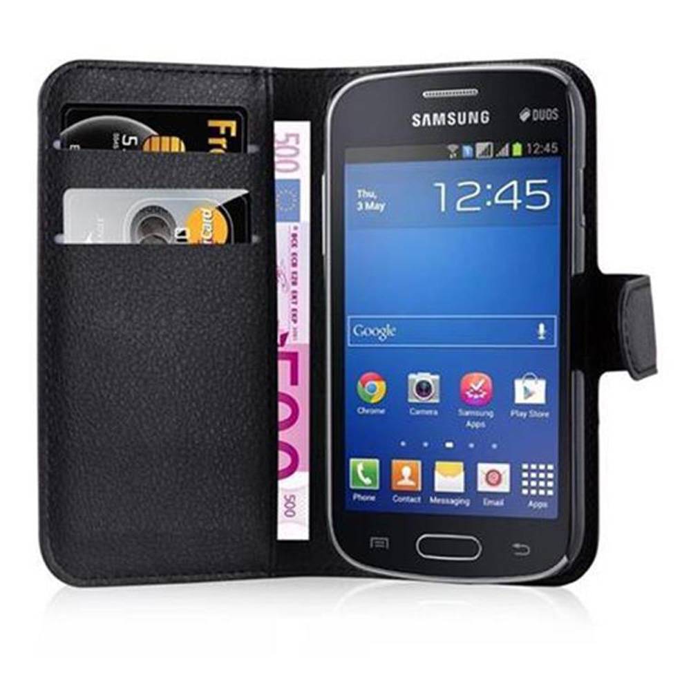 Cadorabo Hülle für Samsung Galaxy STAR PRO Schutz Hülle in Schwarz Handyhülle Etui Case Cover Magnetverschluss