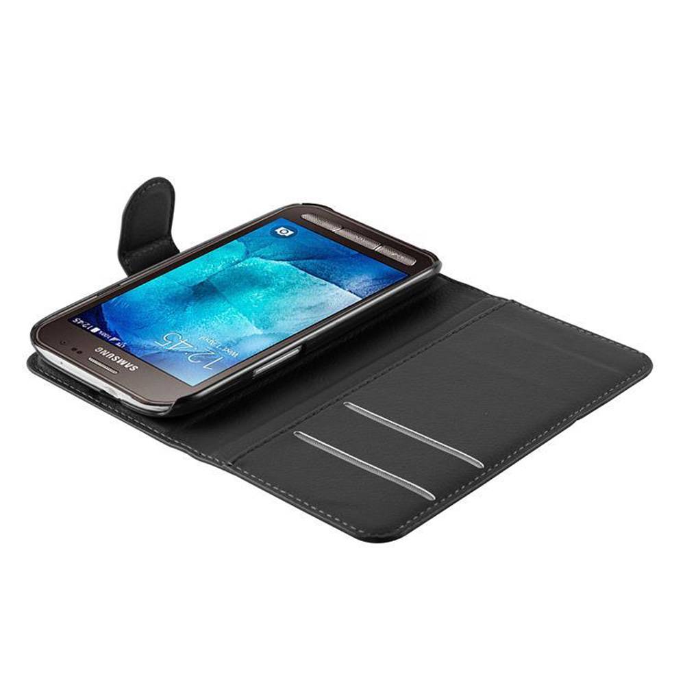 Cadorabo Hülle für Samsung Galaxy TREND 3 Schutz Hülle in Schwarz Handyhülle Etui Case Cover Magnetverschluss