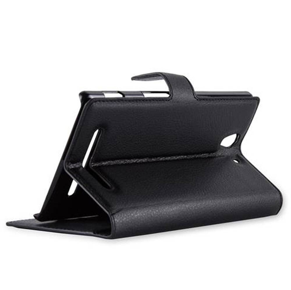 Cadorabo Hülle für Sony Xperia C3 Schutz Hülle in Schwarz Handyhülle Etui Case Cover Magnetverschluss