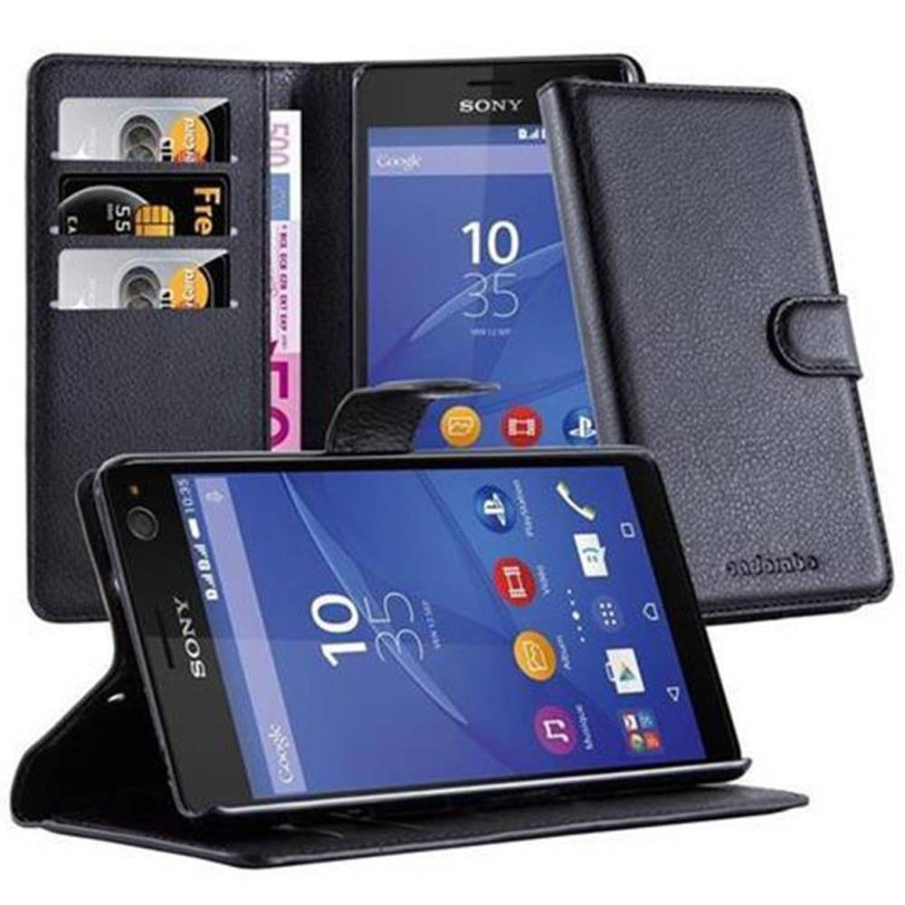 Cadorabo Hülle für Sony Xperia C4 Schutz Hülle in Schwarz Handyhülle Etui Case Cover Magnetverschluss