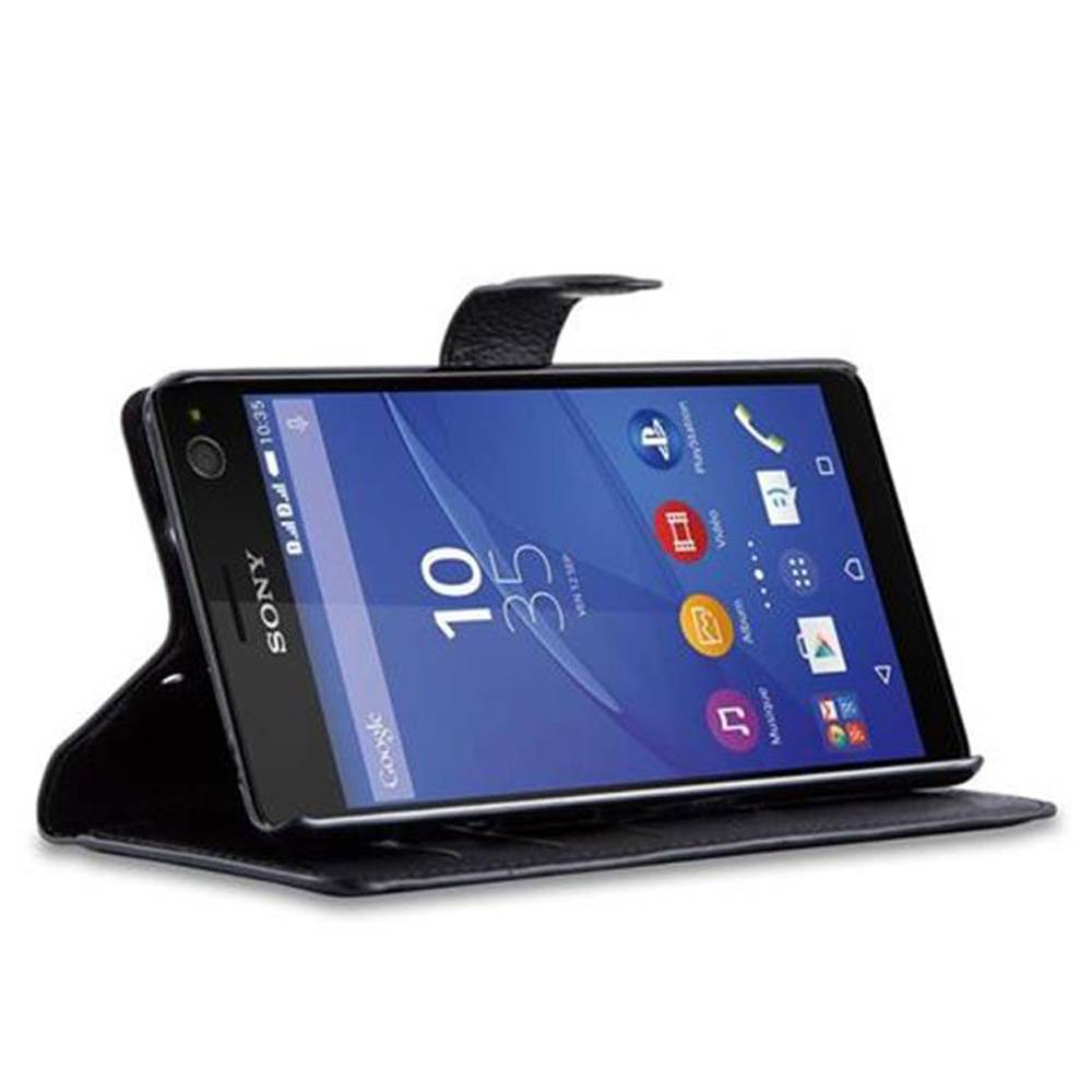 Cadorabo Hülle für Sony Xperia C4 Schutz Hülle in Schwarz Handyhülle Etui Case Cover Magnetverschluss