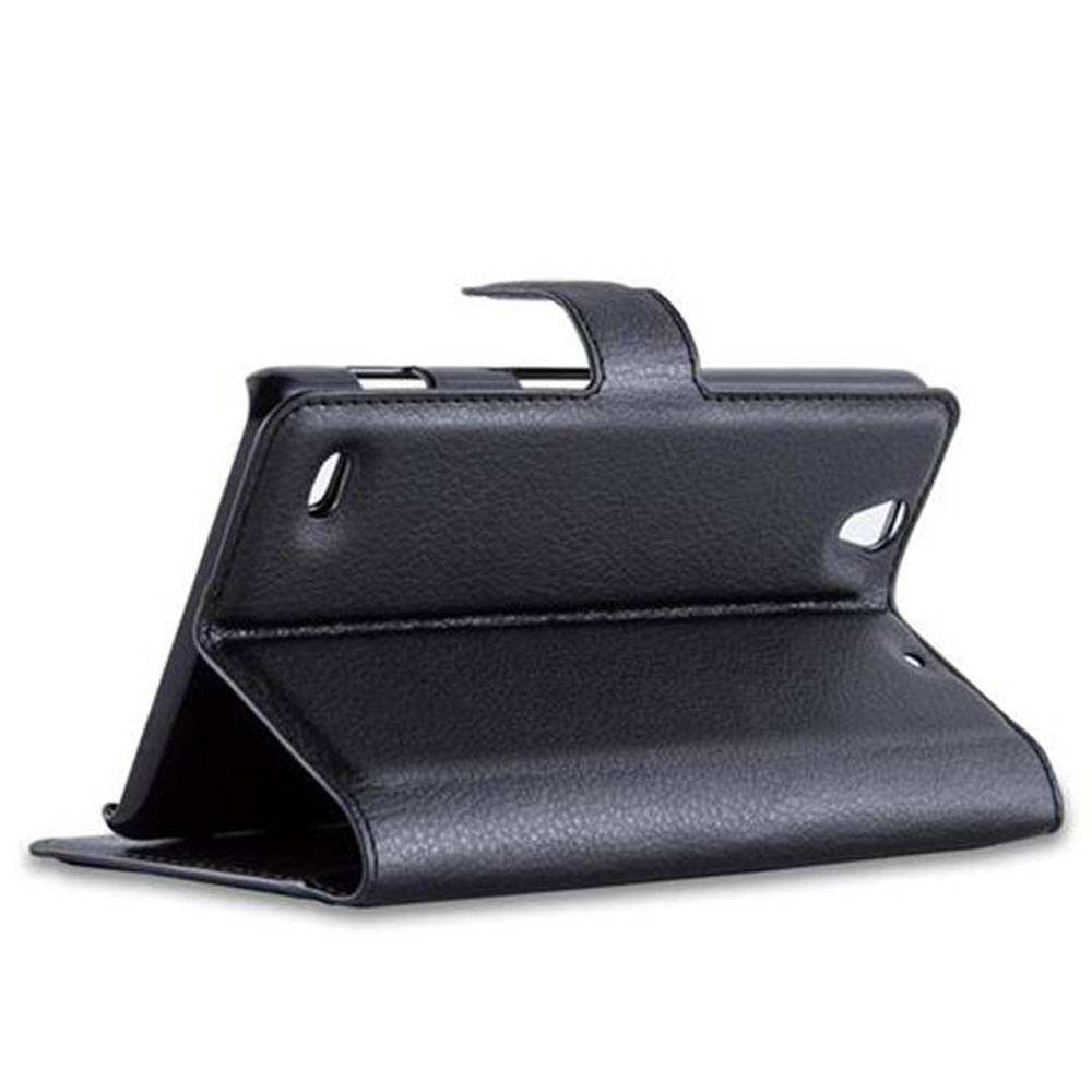 Cadorabo Hülle für Sony Xperia C4 Schutz Hülle in Schwarz Handyhülle Etui Case Cover Magnetverschluss