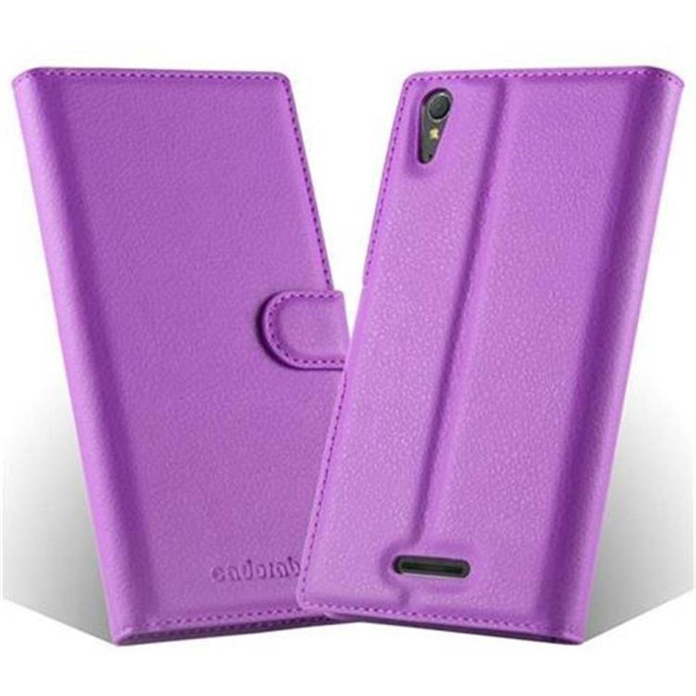 Cadorabo Hülle für Sony Xperia T3 Schutz Hülle in Lila Handyhülle Etui Case Cover Magnetverschluss
