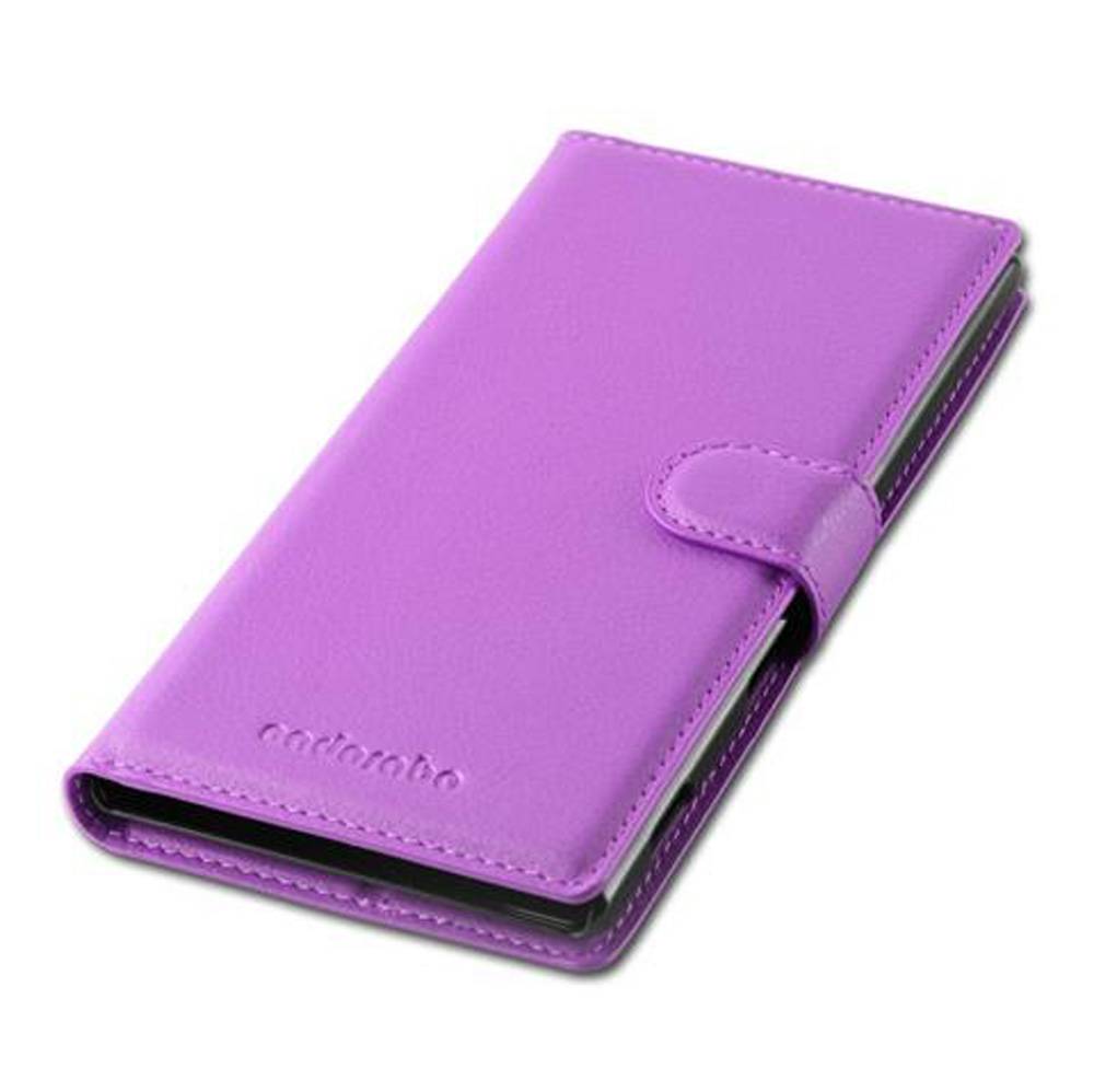 Cadorabo Hülle für Sony Xperia T3 Schutz Hülle in Lila Handyhülle Etui Case Cover Magnetverschluss