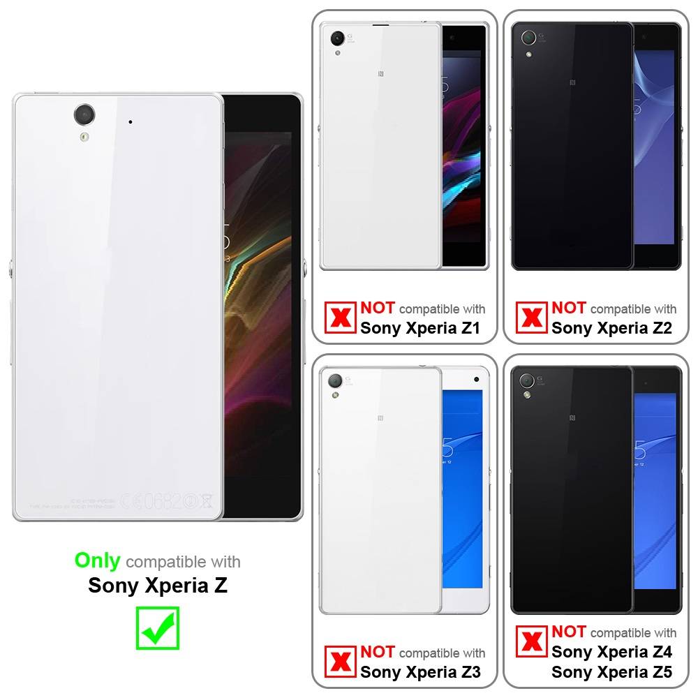 Cadorabo Hülle für Sony Xperia Z Schutz Hülle in Weiß Handyhülle Etui Case Cover Magnetverschluss