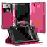 Cadorabo Hülle für Sony Xperia Z Schutz Hülle in Rot Handyhülle Etui Case Cover Magnetverschluss