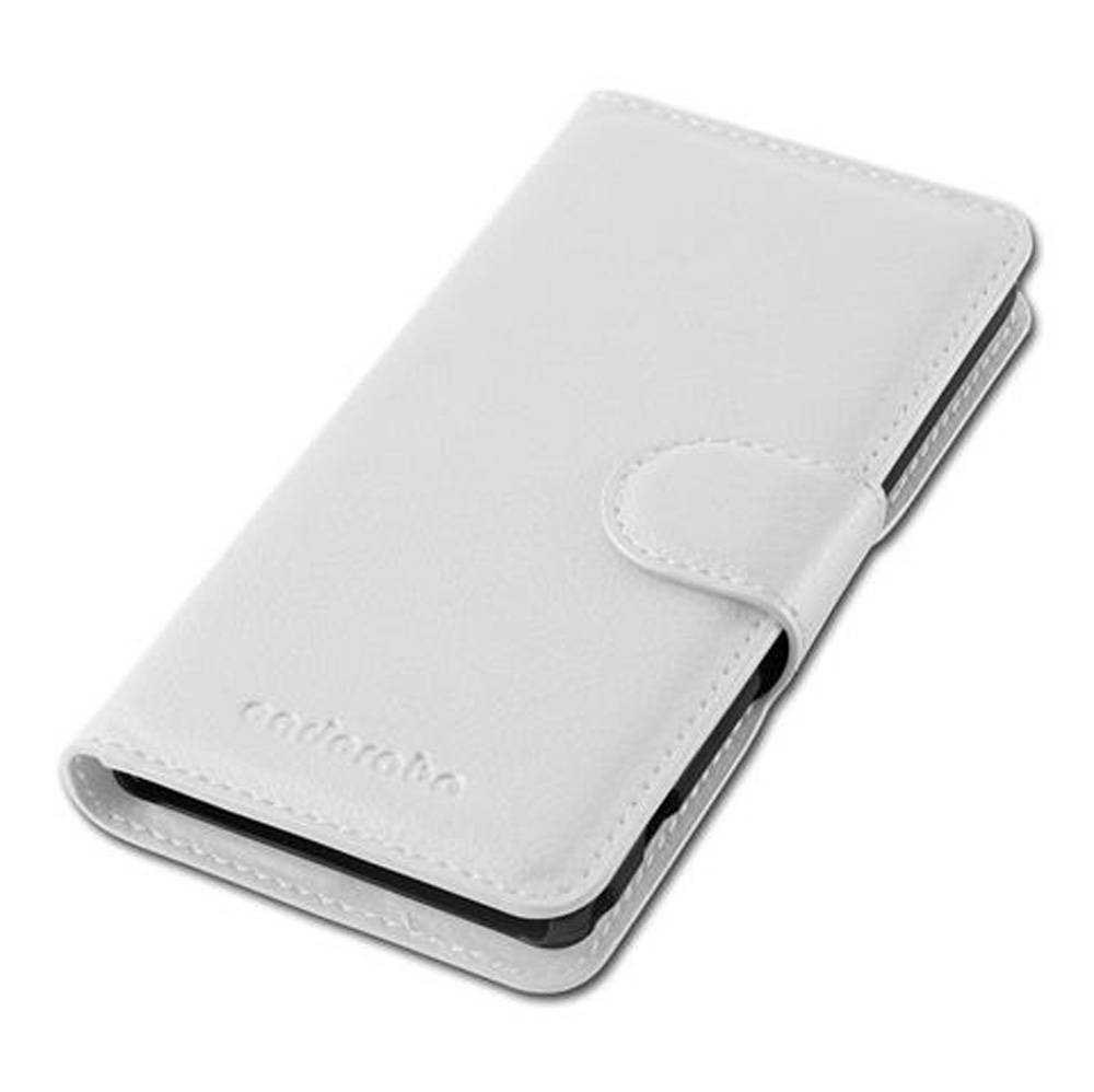 Cadorabo Hülle für Sony Xperia Z1 COMPACT Schutz Hülle in Weiß Handyhülle Etui Case Cover Magnetverschluss