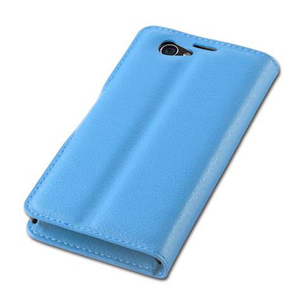 Cadorabo Hülle für Sony Xperia Z1 COMPACT Schutz Hülle in Blau Handyhülle Etui Case Cover Magnetverschluss