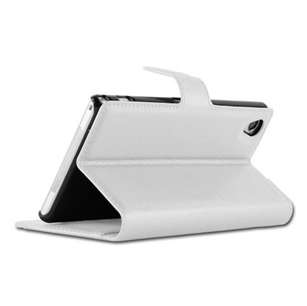 Cadorabo Hülle für Sony Xperia Z1 Schutz Hülle in Weiß Handyhülle Etui Case Cover Magnetverschluss