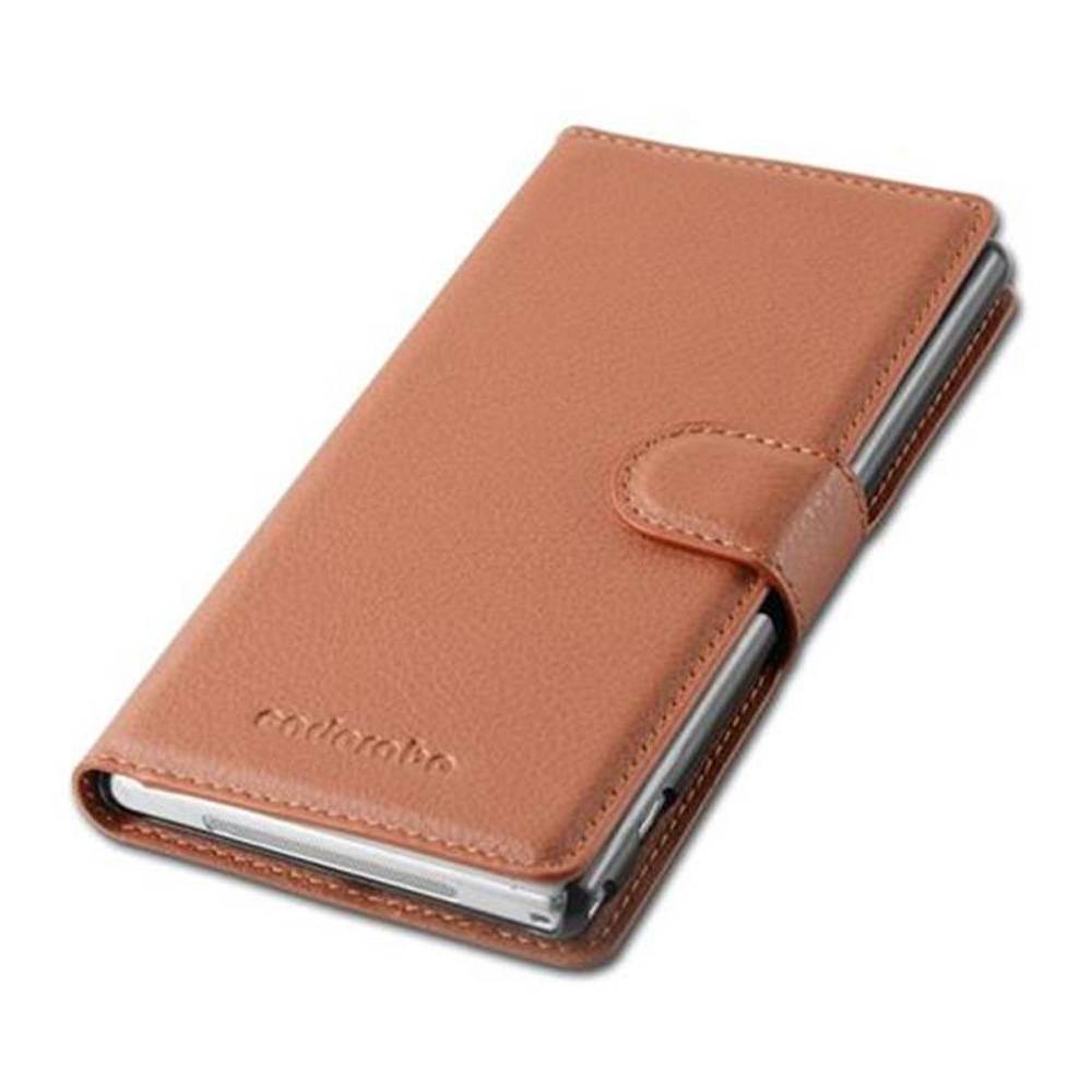 Cadorabo Hülle für Sony Xperia Z1 Schutz Hülle in Braun Handyhülle Etui Case Cover Magnetverschluss