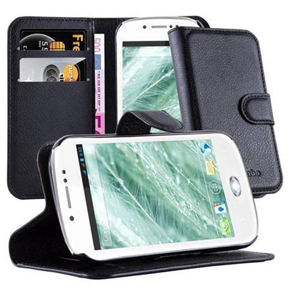 Cadorabo Hülle für WIKO SUBLIM Schutz Hülle in Schwarz Handyhülle Etui Case Cover Magnetverschluss
