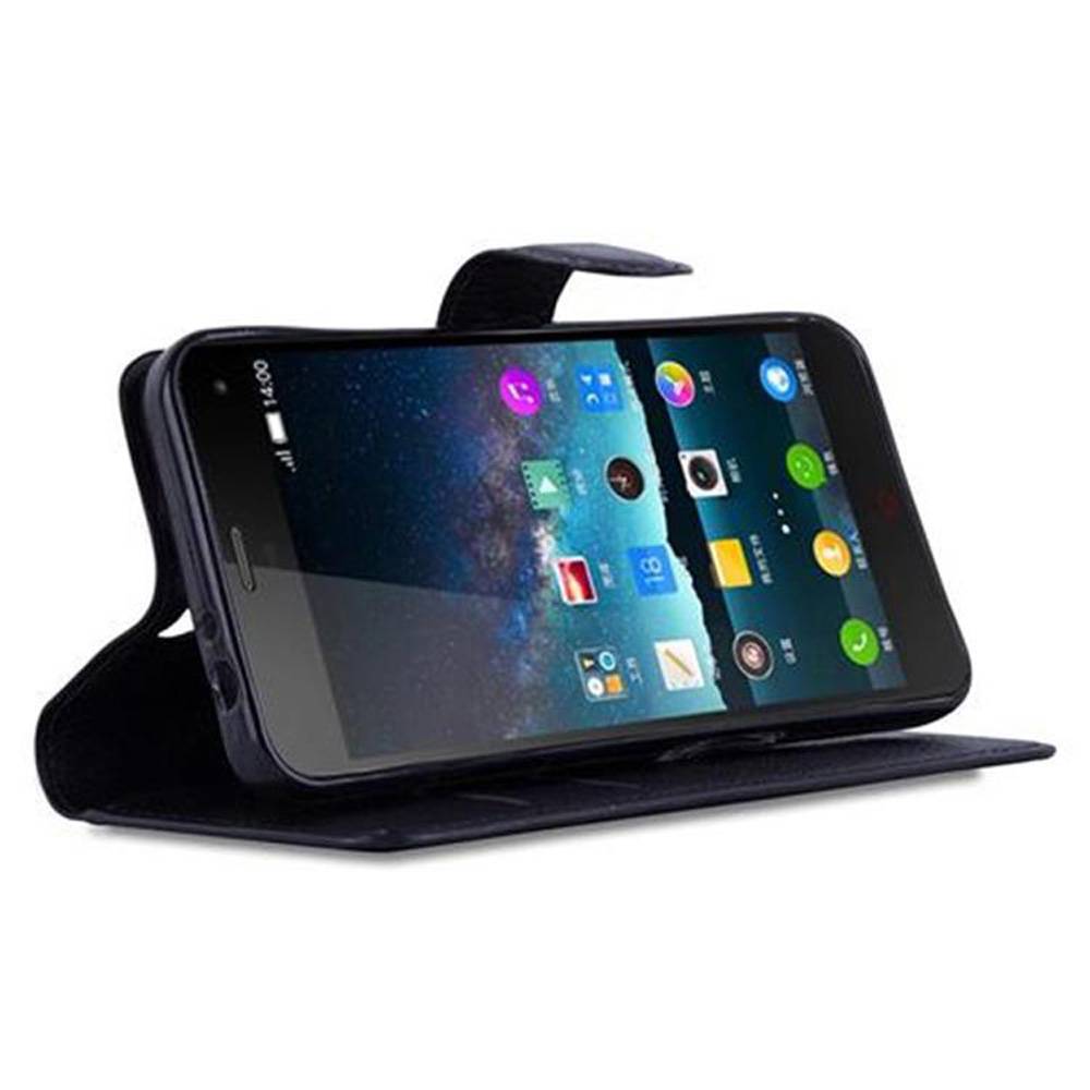 Cadorabo Hülle für ZTE Nubia Z7 MINI Schutz Hülle in Schwarz Handyhülle Etui Case Cover Magnetverschluss