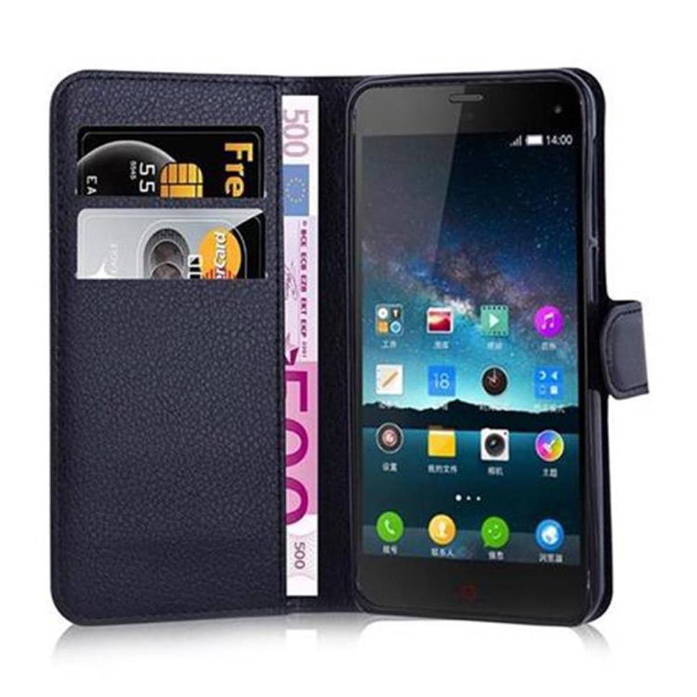 Cadorabo Hülle für ZTE Nubia Z7 MINI Schutz Hülle in Schwarz Handyhülle Etui Case Cover Magnetverschluss