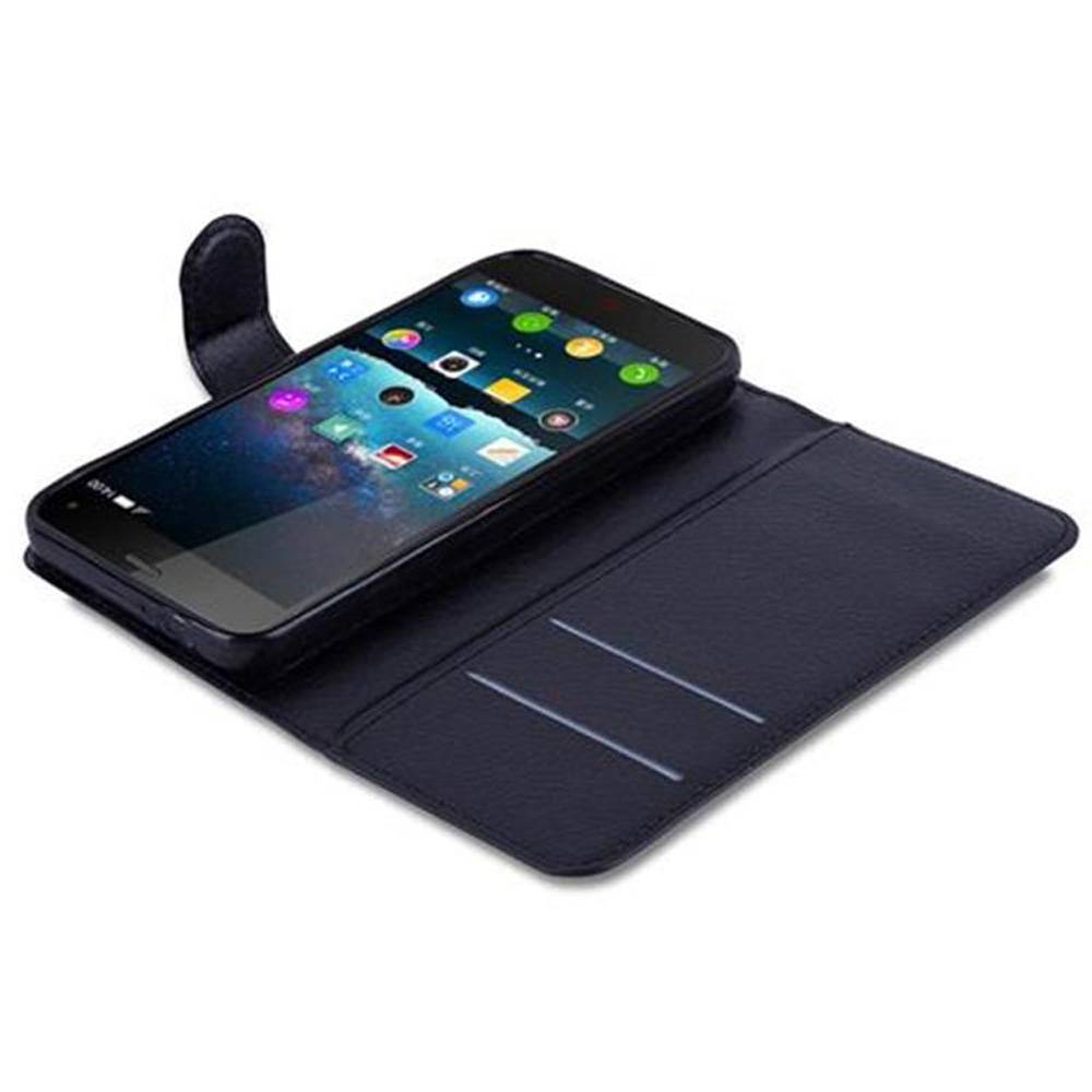 Cadorabo Hülle für ZTE Nubia Z7 MINI Schutz Hülle in Schwarz Handyhülle Etui Case Cover Magnetverschluss