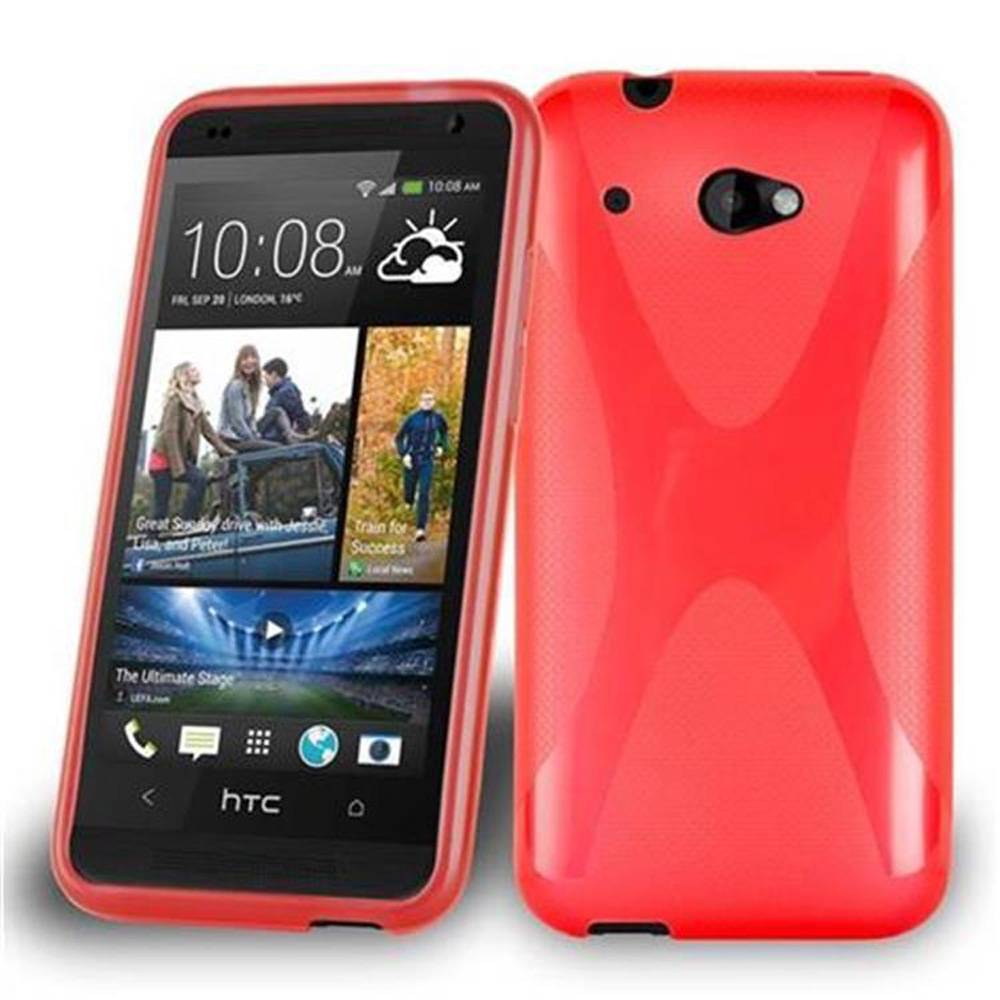 Cadorabo Handyhülle für HTC Desire 601 in Rot Hülle Schutzhülle TPU Silikon Backcover Case