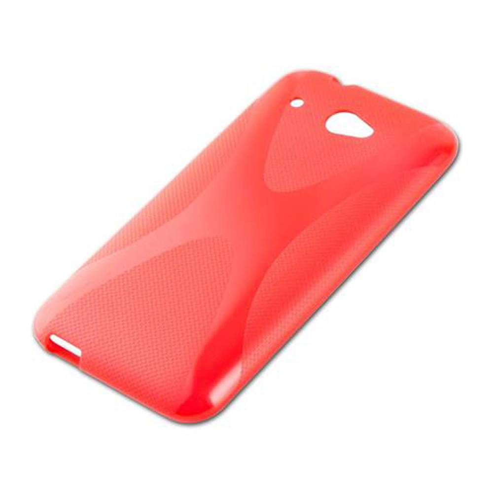 Cadorabo Handyhülle für HTC Desire 601 in Rot Hülle Schutzhülle TPU Silikon Backcover Case