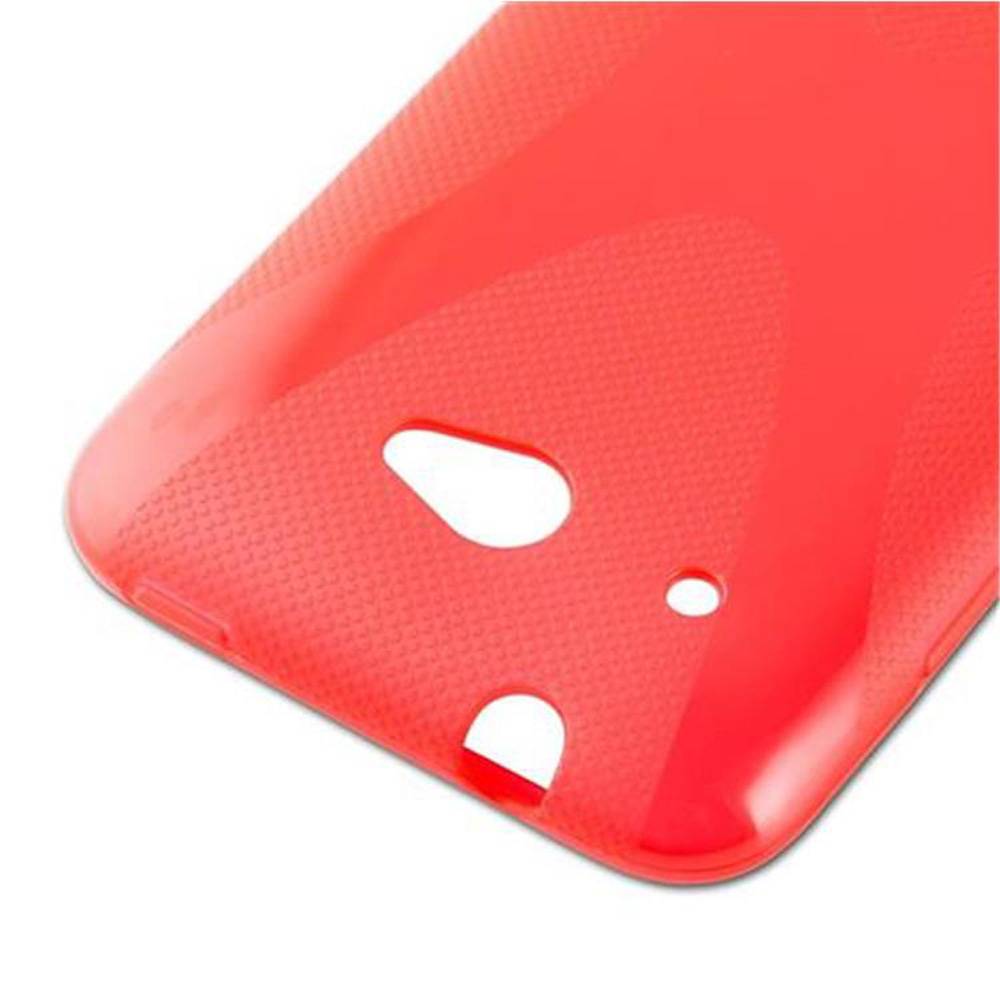 Cadorabo Handyhülle für HTC Desire 601 in Rot Hülle Schutzhülle TPU Silikon Backcover Case