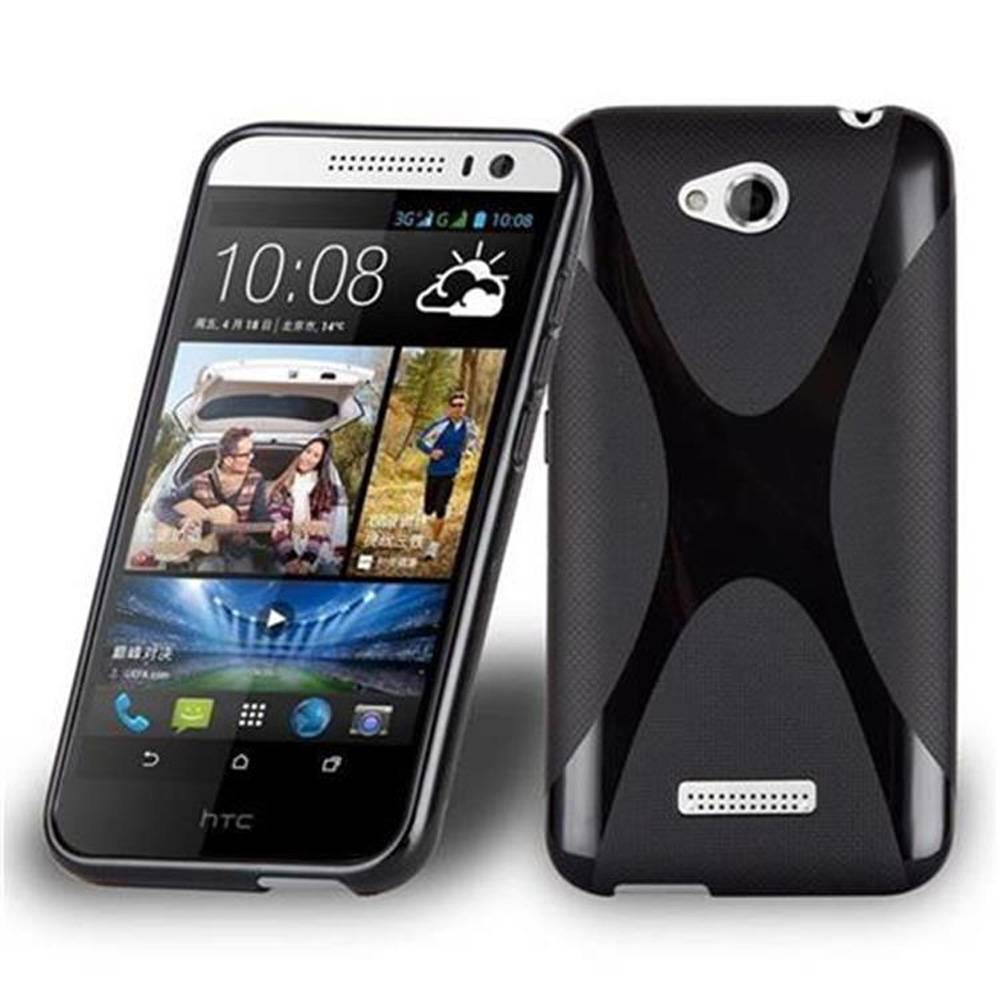 Cadorabo Handyhülle für HTC Desire 616 in Schwarz Hülle Schutzhülle TPU Silikon Backcover Case